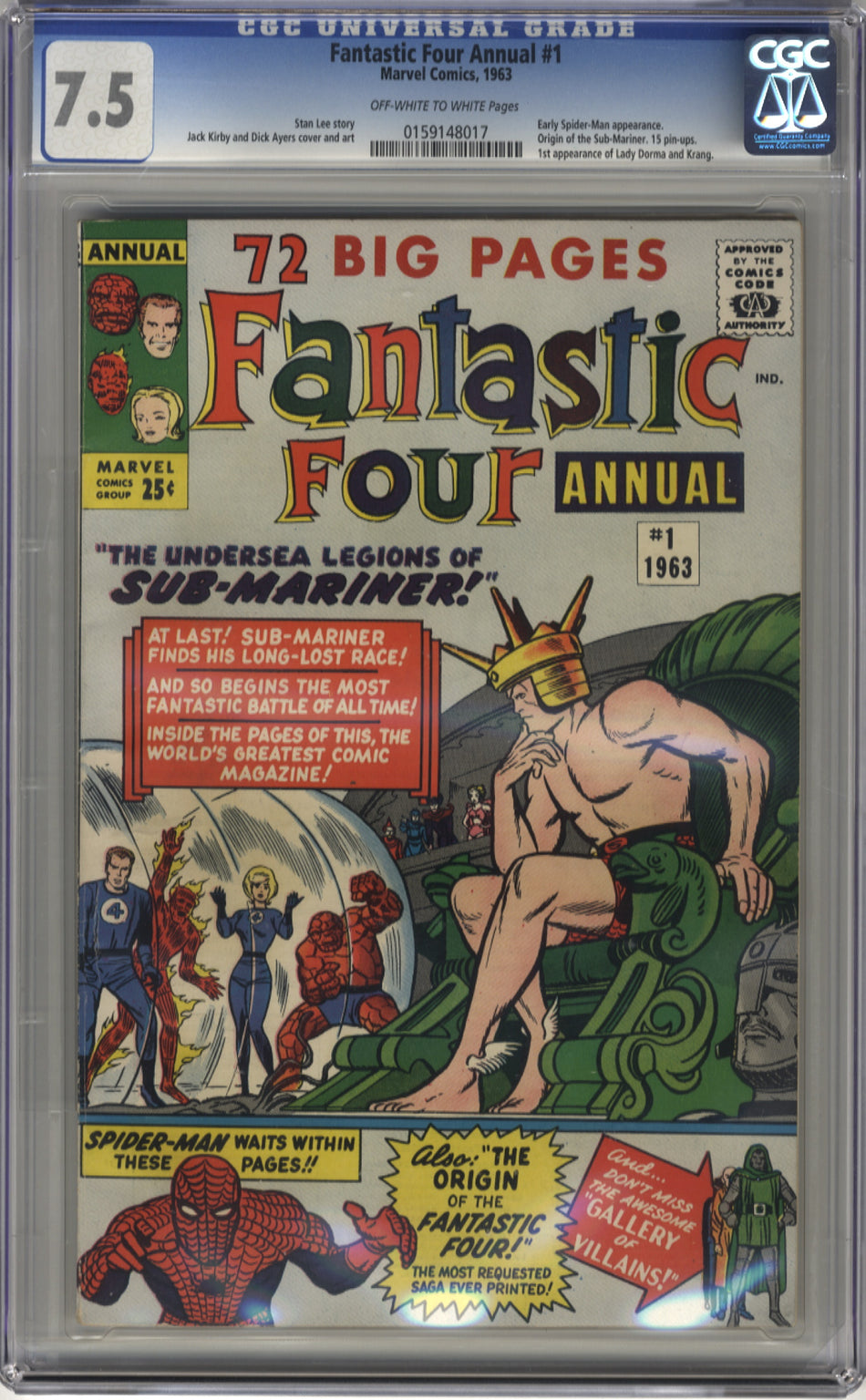 FANTASTIC FOUR ANNUAL 1 - CGC 7.5
