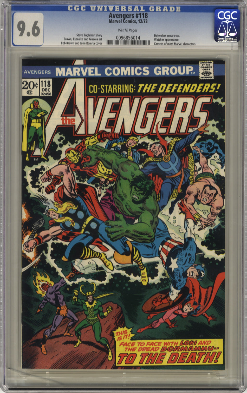 AVENGERS 118 - CGC 9.4 Cracked Case