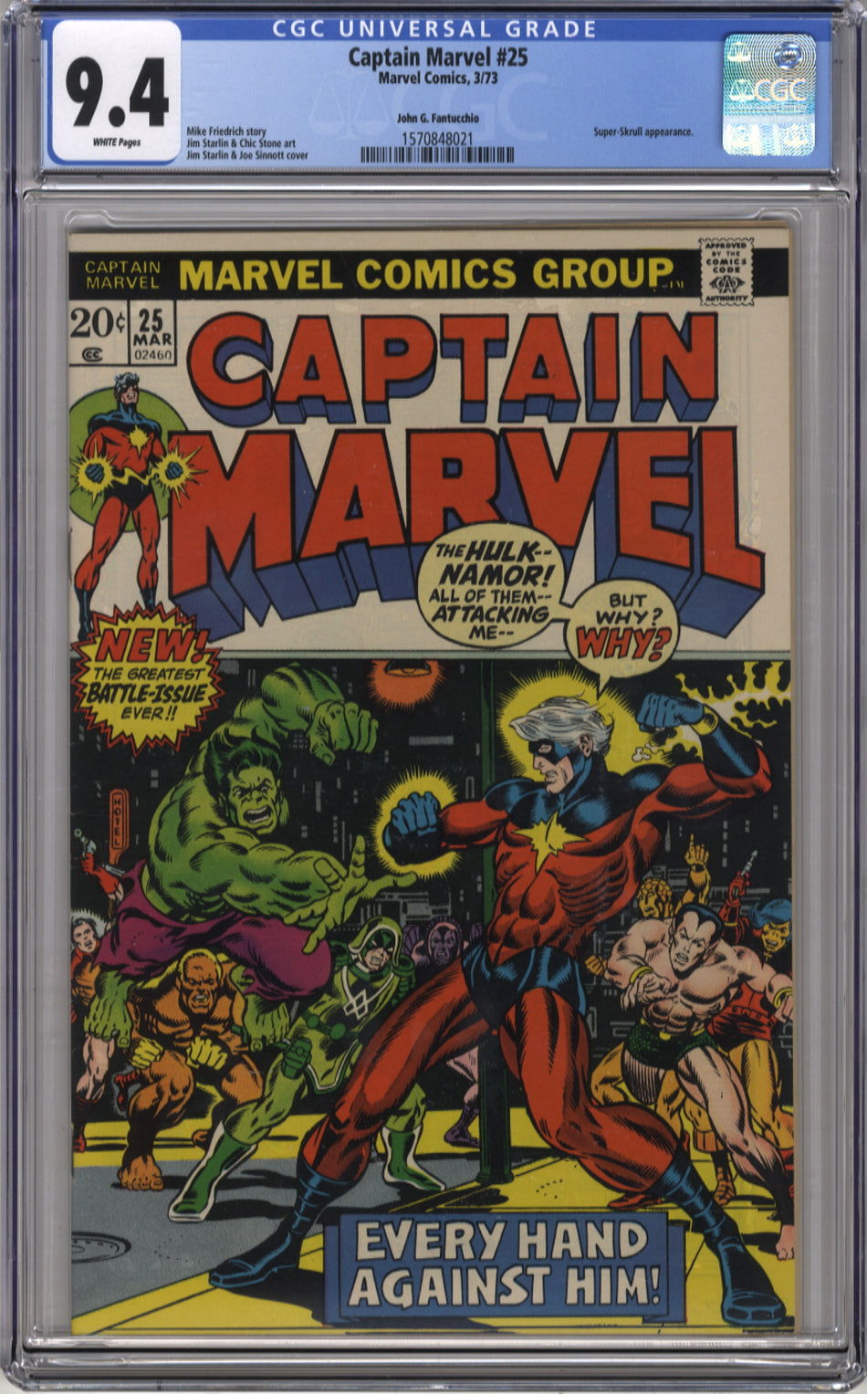 CAPTAIN MARVEL 025 - CGC 9.4