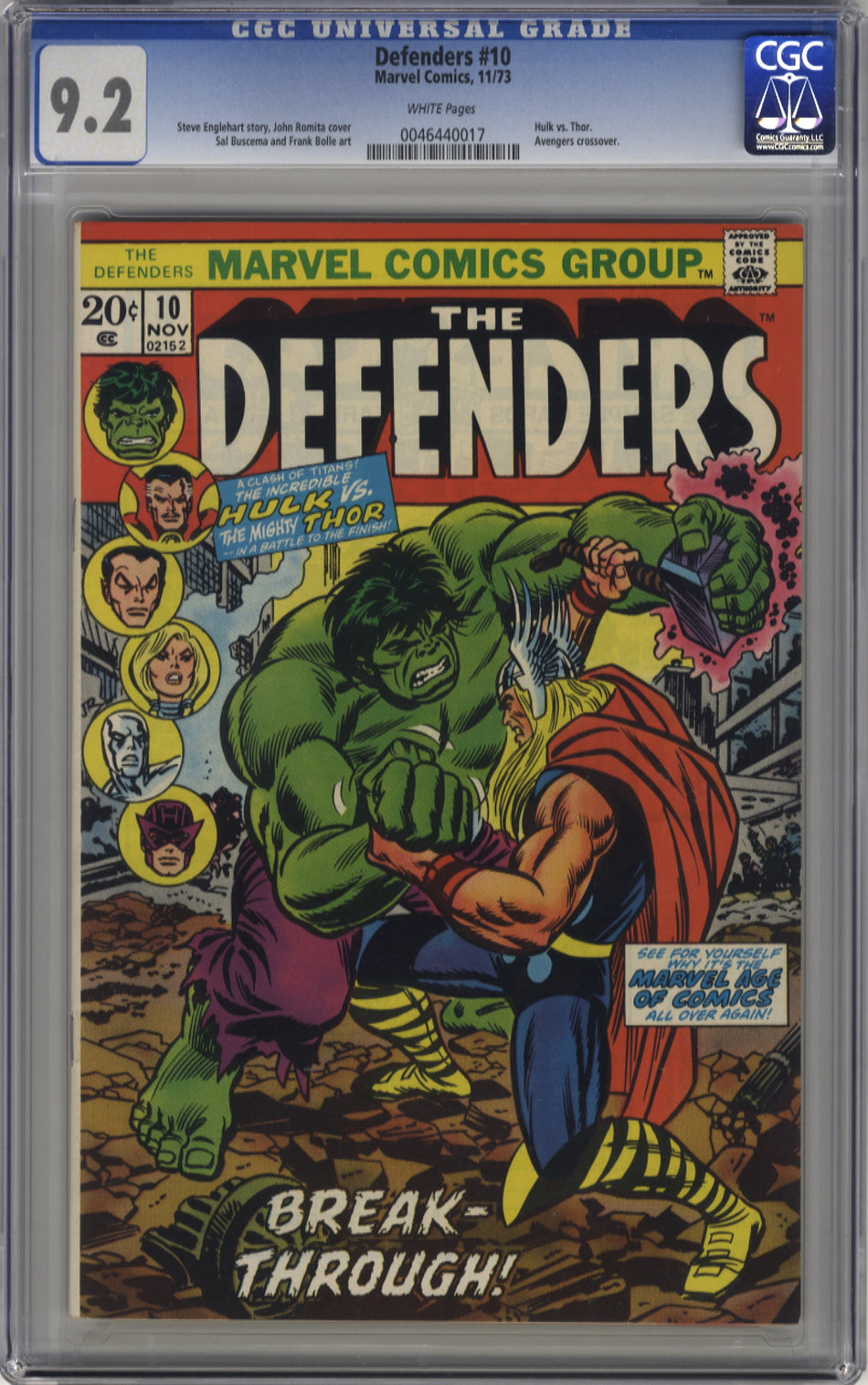 DEFENDERS 010 -  CGC 9.2