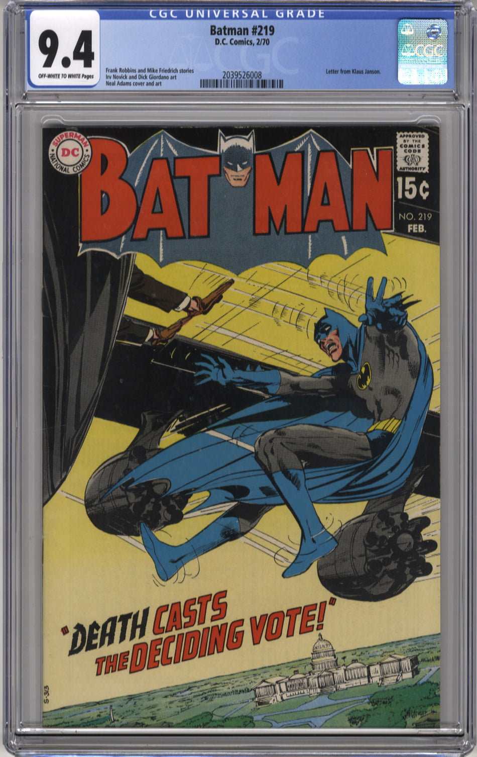 BATMAN 219 - CGC 9.4