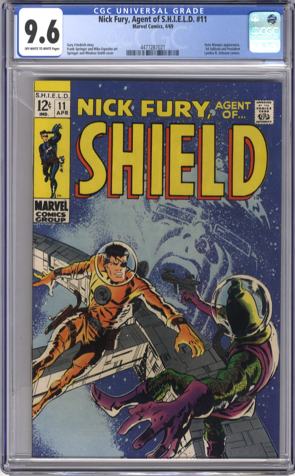 NICK FURY, AGENT OF S.H.I.E.L.D. 011 - CGC 9.6