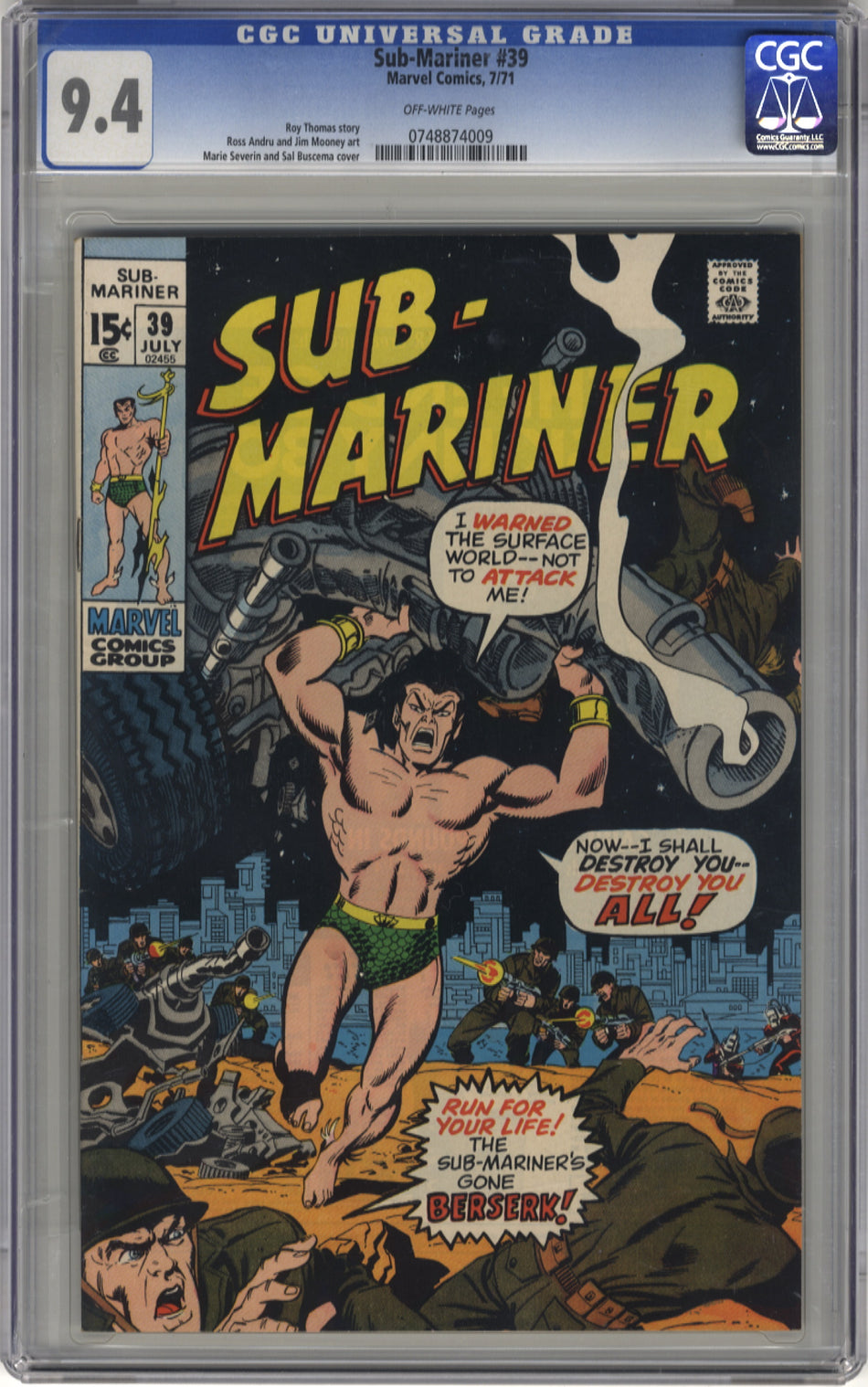 SUB-MARINER 39 - CGC 9.4