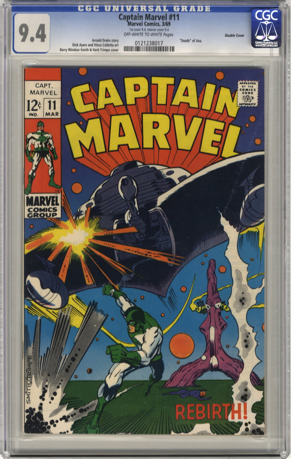 CAPTAIN MARVEL 011  - CGC 9.4 Double Cover