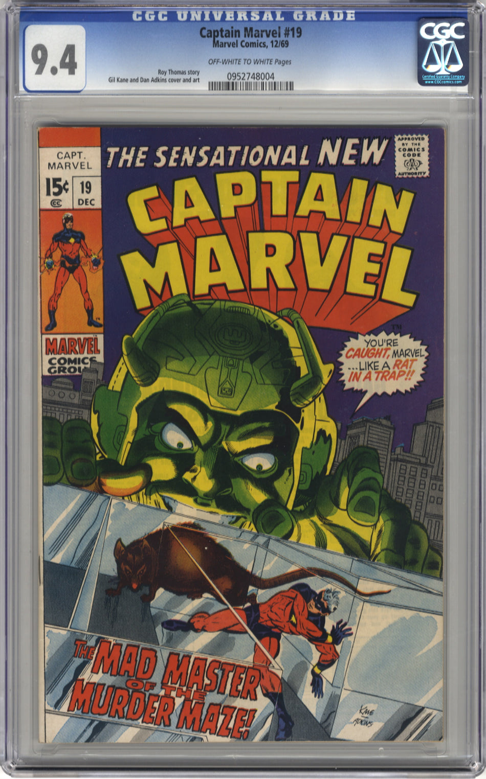 CAPTAIN MARVEL 019  - CGC 9.4