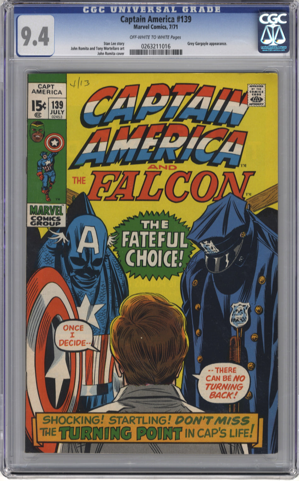CAPTAIN AMERICA 139 - CGC 9.4