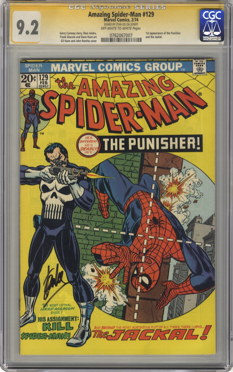 AMAZING SPIDER-MAN 129 - CGC 9.2 Stan Lee Signature Series
