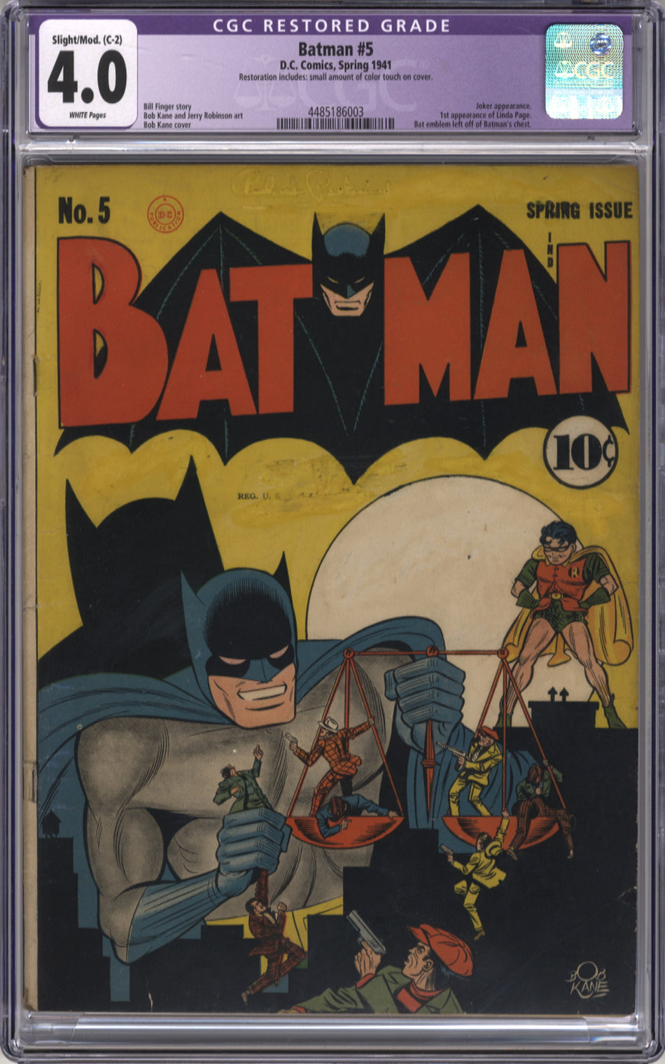 BATMAN 005 - CGC 4.0 Restored