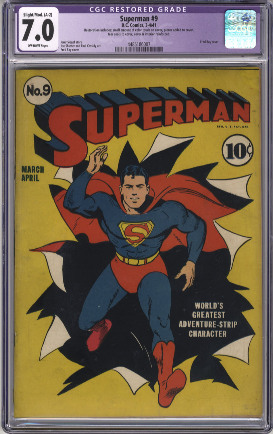 SUPERMAN 009 - CGC 7.0 Restored