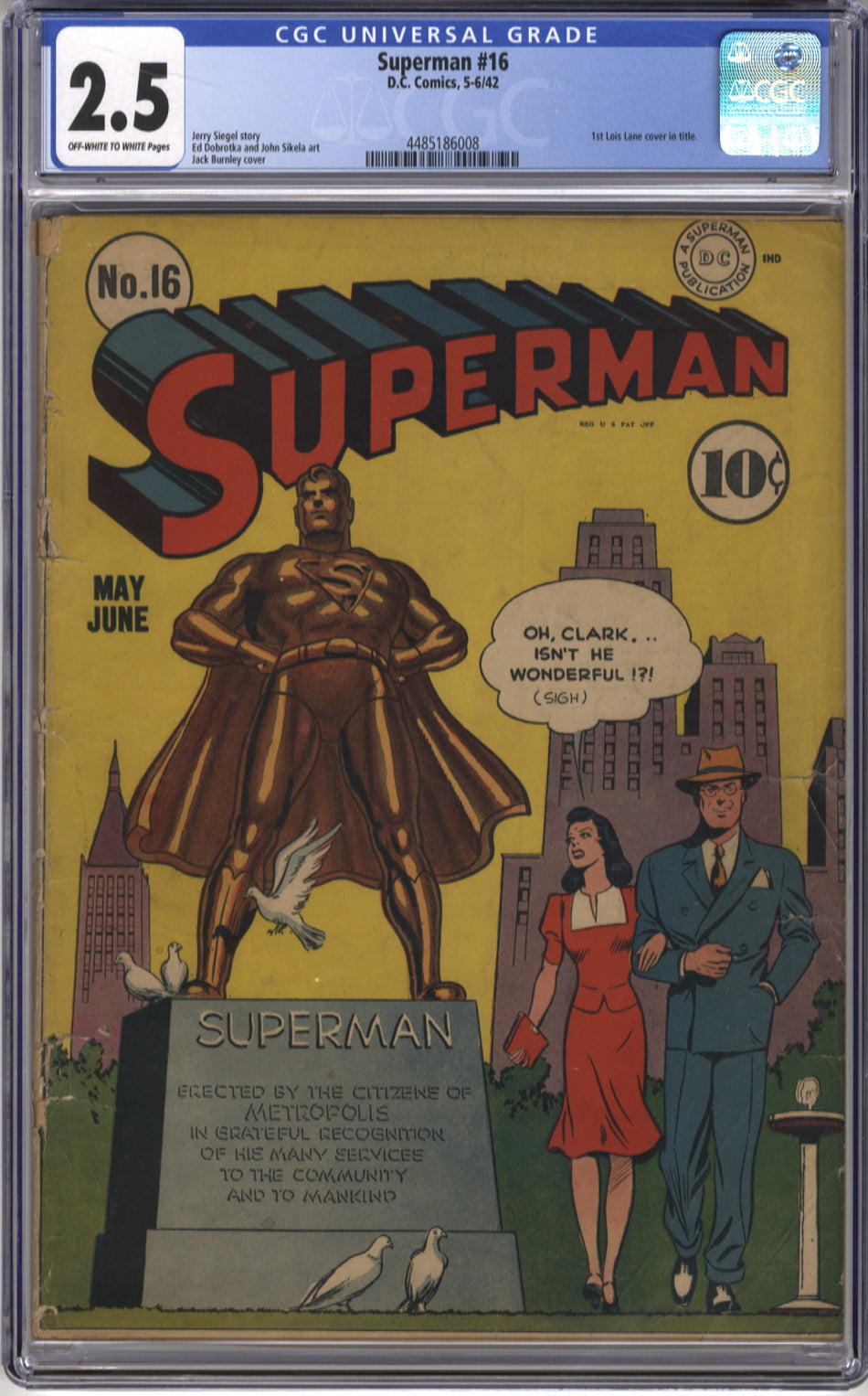 SUPERMAN 016 - CGC 2.5