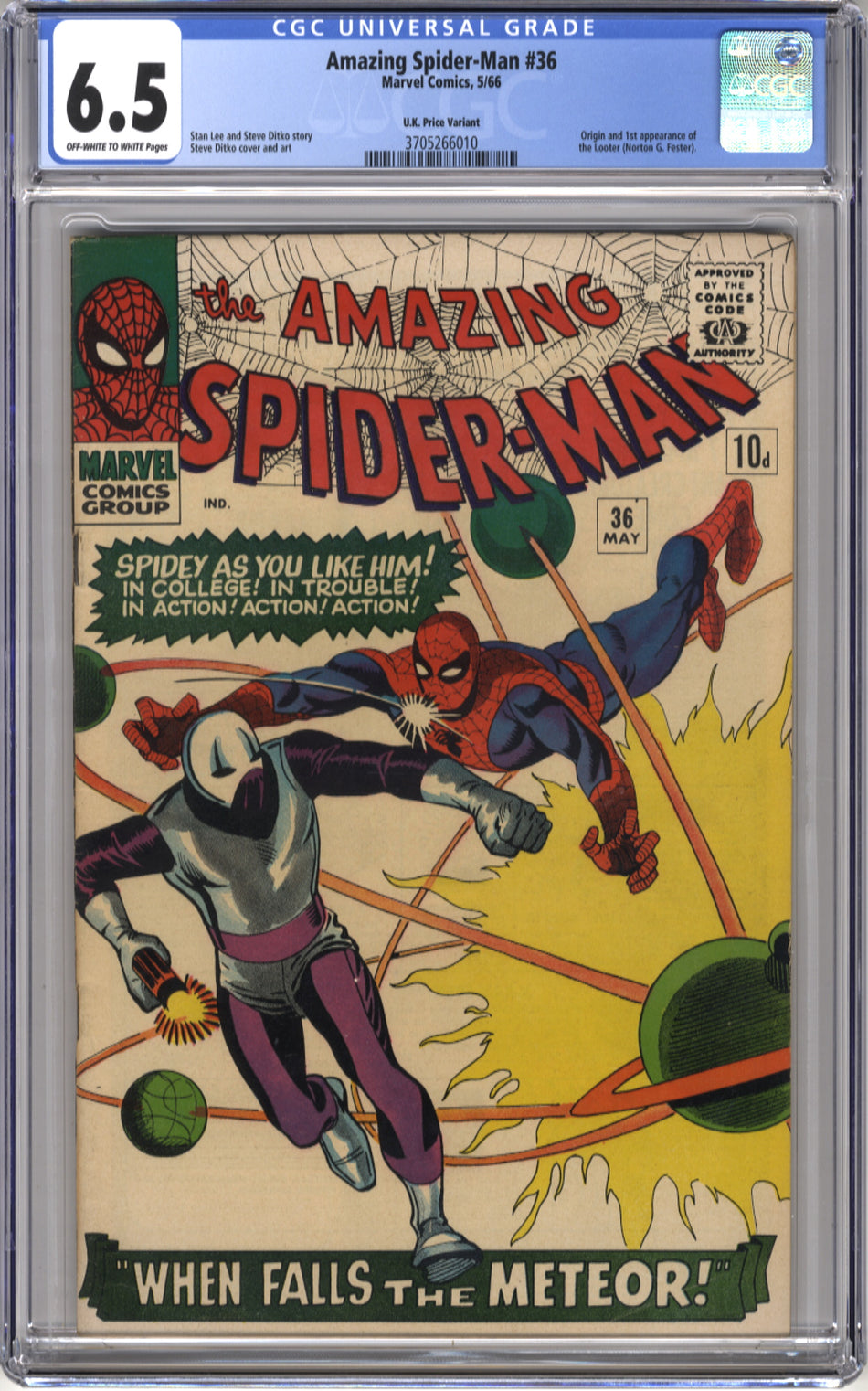 AMAZING SPIDER-MAN 036 - CGC 6.5 Pence