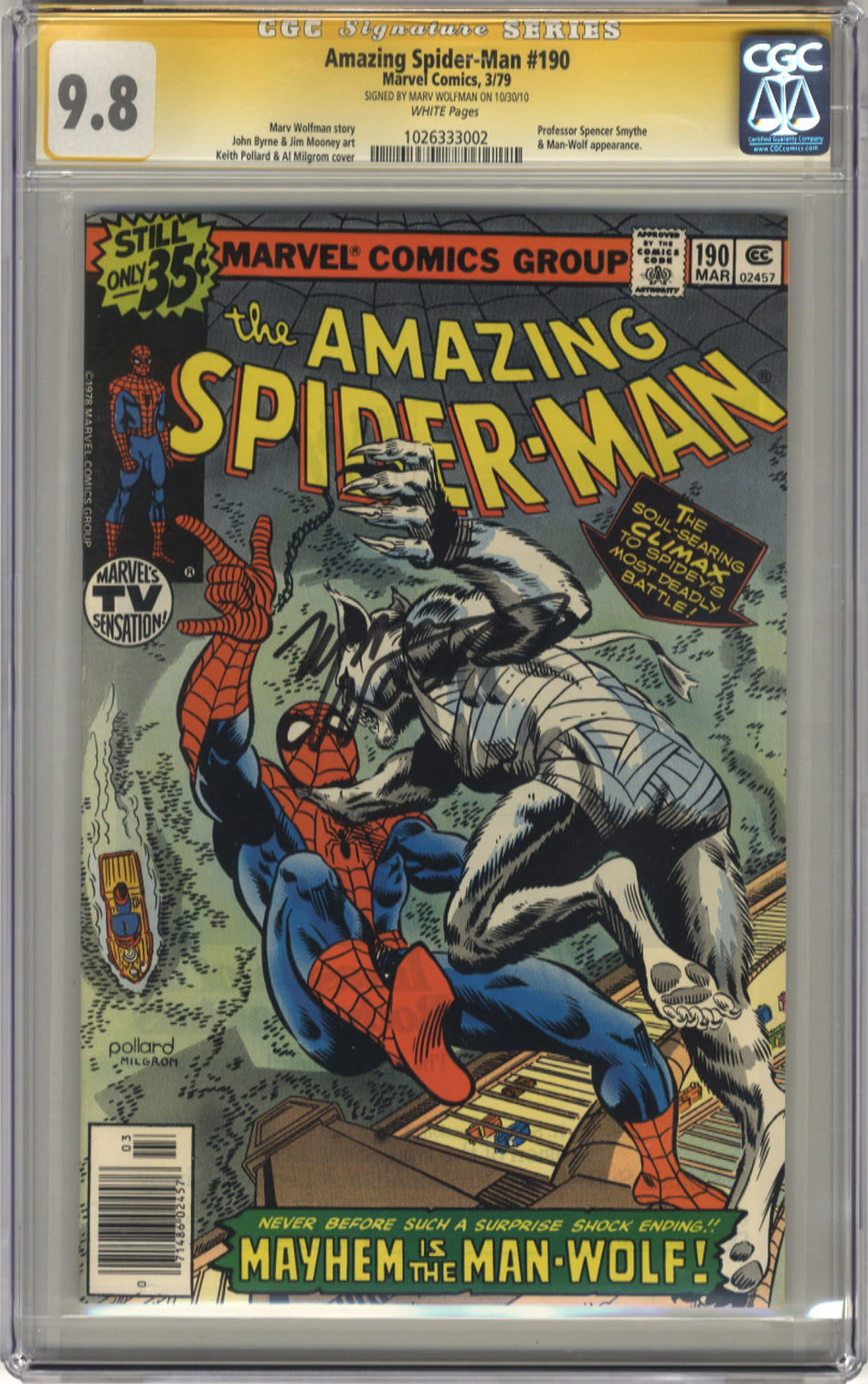 AMAZING SPIDER-MAN 190 - CGC 9.8 Signature Series