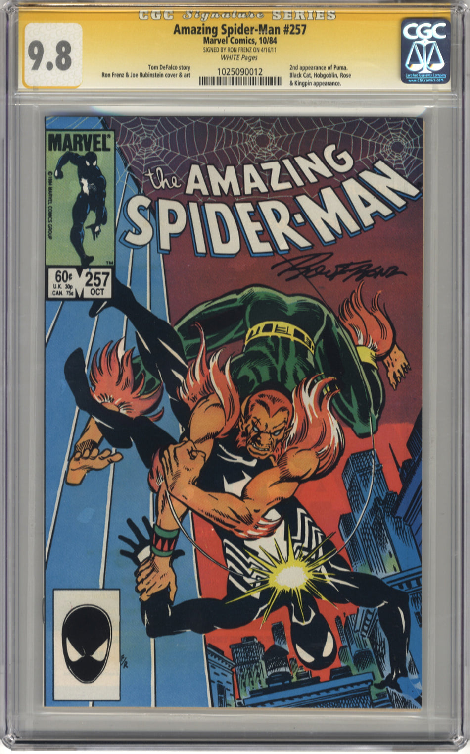 AMAZING SPIDER-MAN 257 - CGC 9.8 Signature Series
