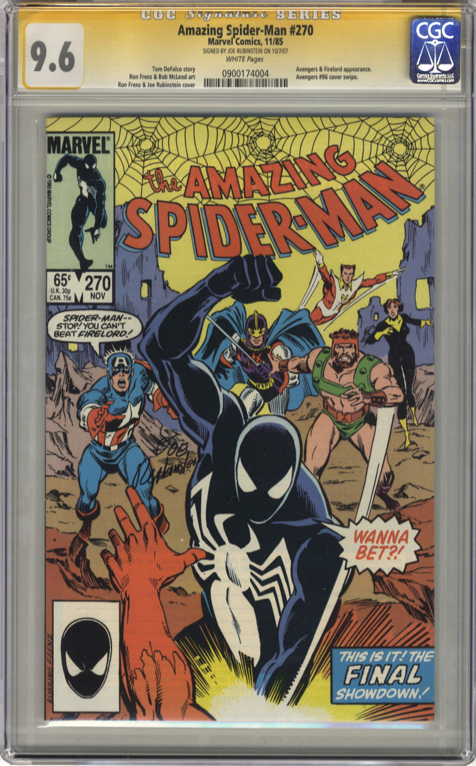 AMAZING SPIDER-MAN 270 - CGC 9.6 Signature Series