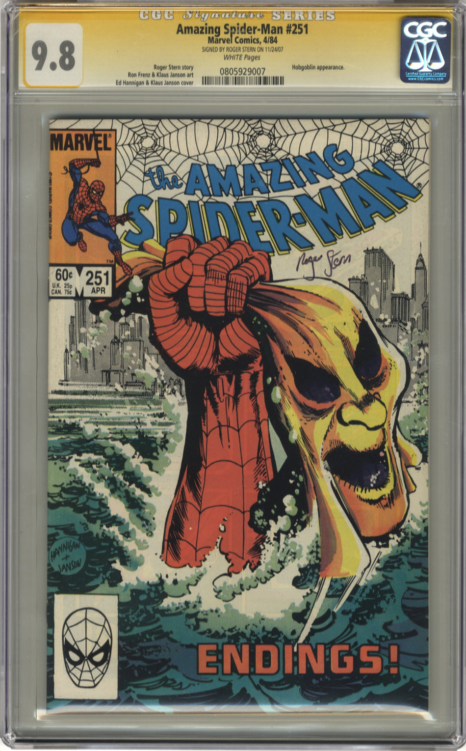 AMAZING SPIDER-MAN 251 - CGC 9.8 Signature Series