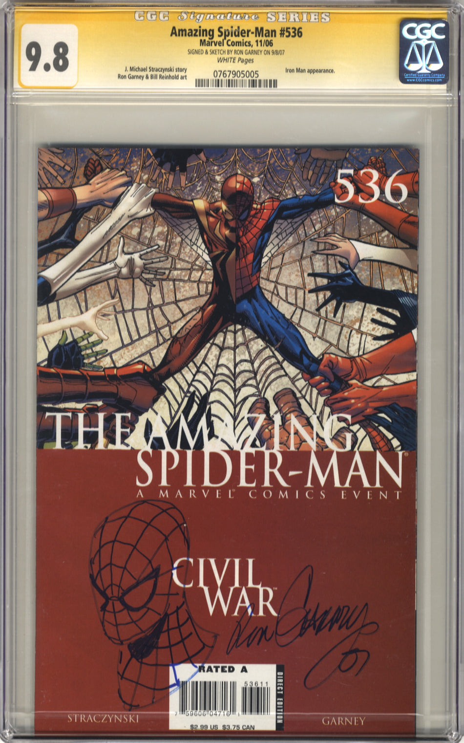 AMAZING SPIDER-MAN 536 - CGC 9.8 Signature Series