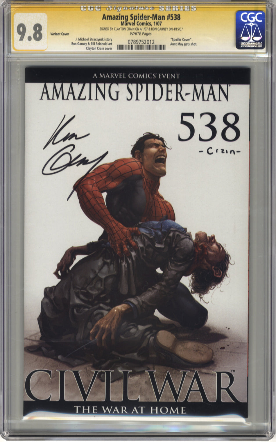 AMAZING SPIDER-MAN 538 - CGC 9.8 Signature Series - Variant Cover