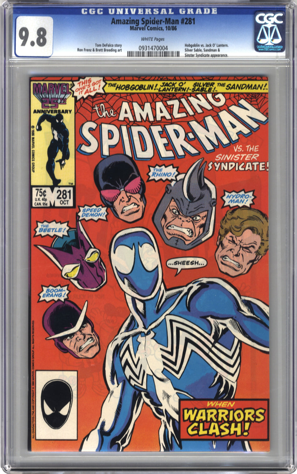 AMAZING SPIDER-MAN 281 - CGC 9.8