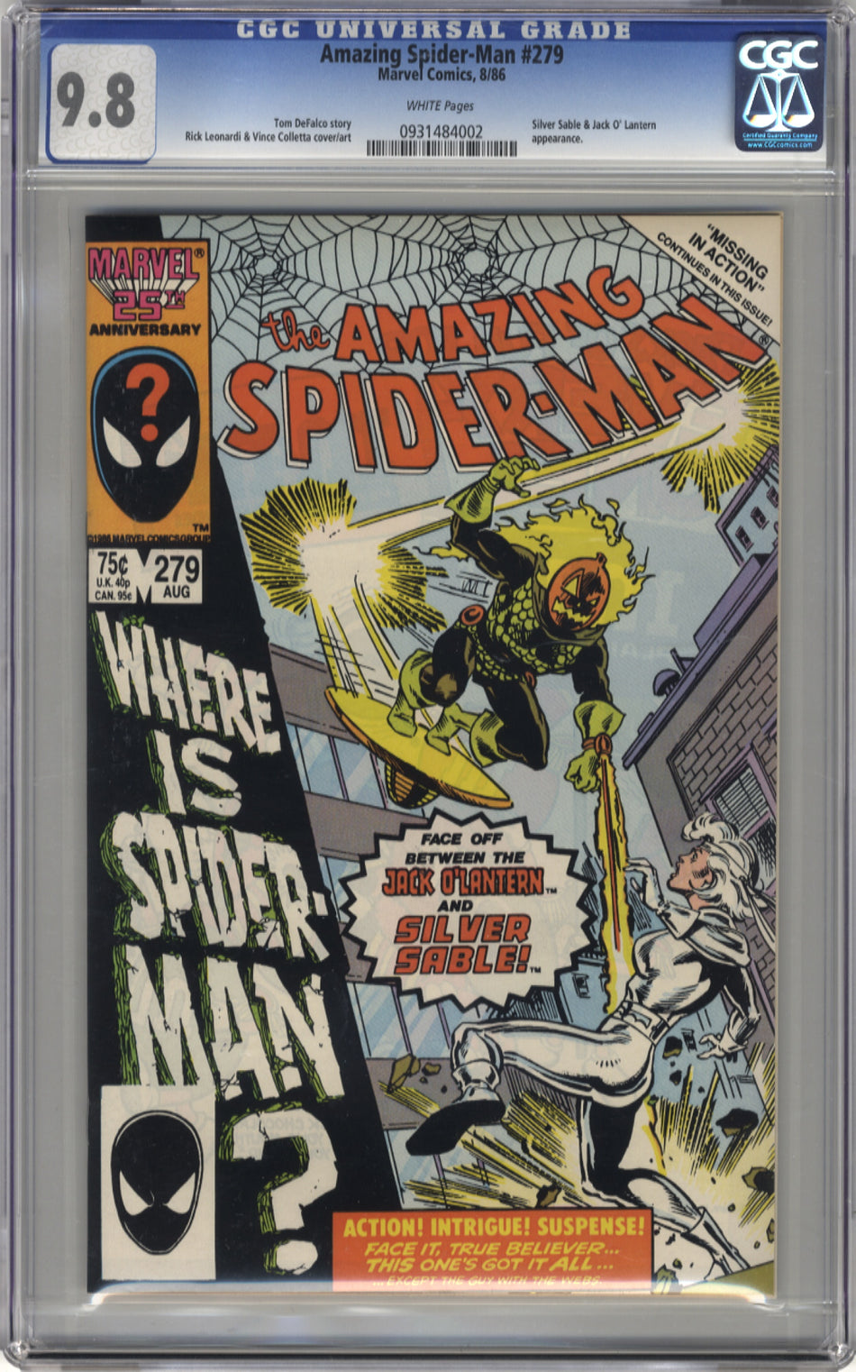 AMAZING SPIDER-MAN 279 - CGC 9.8