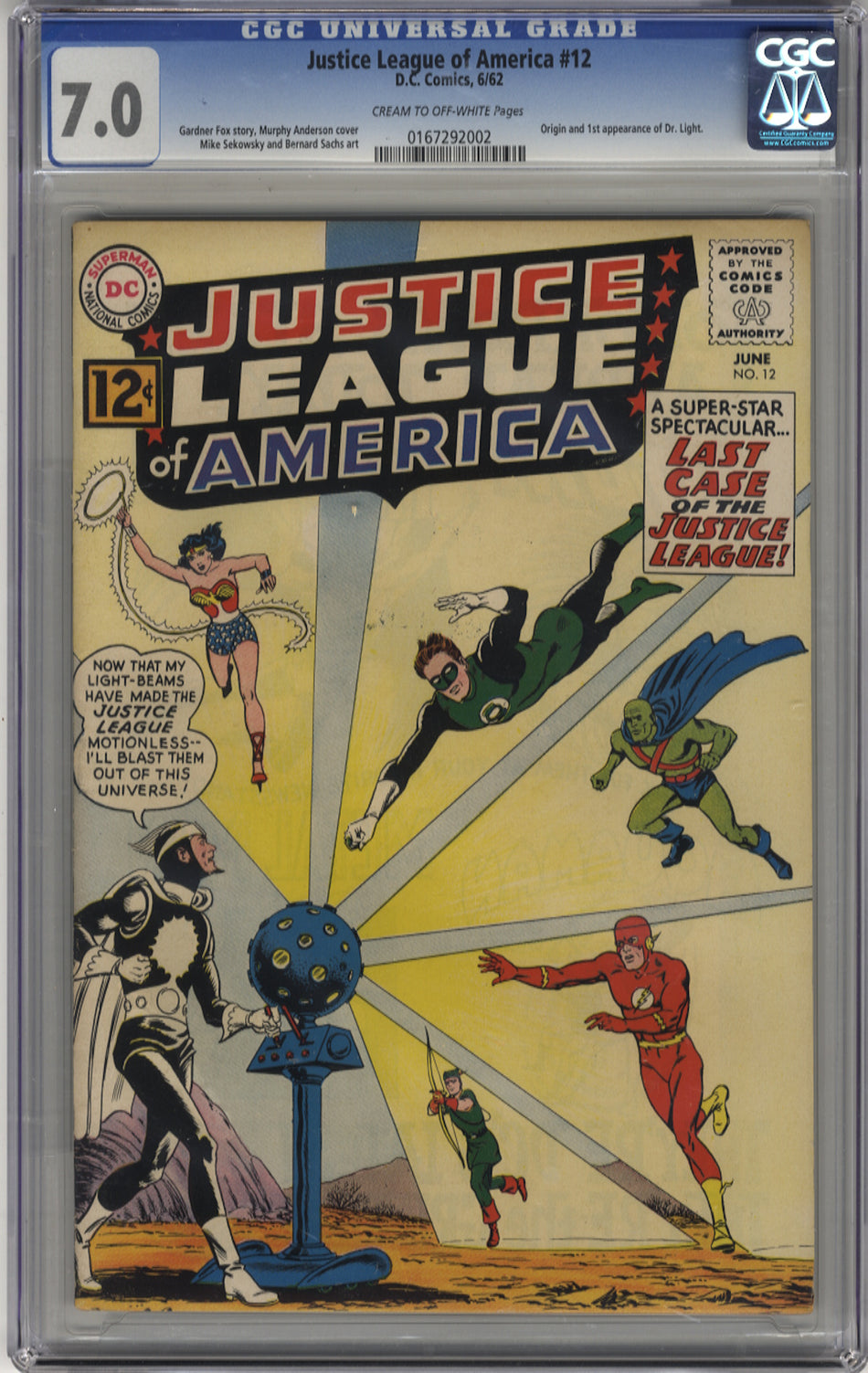 JUSTICE LEAGUE OF AMERICA 012 - CGC 7.0