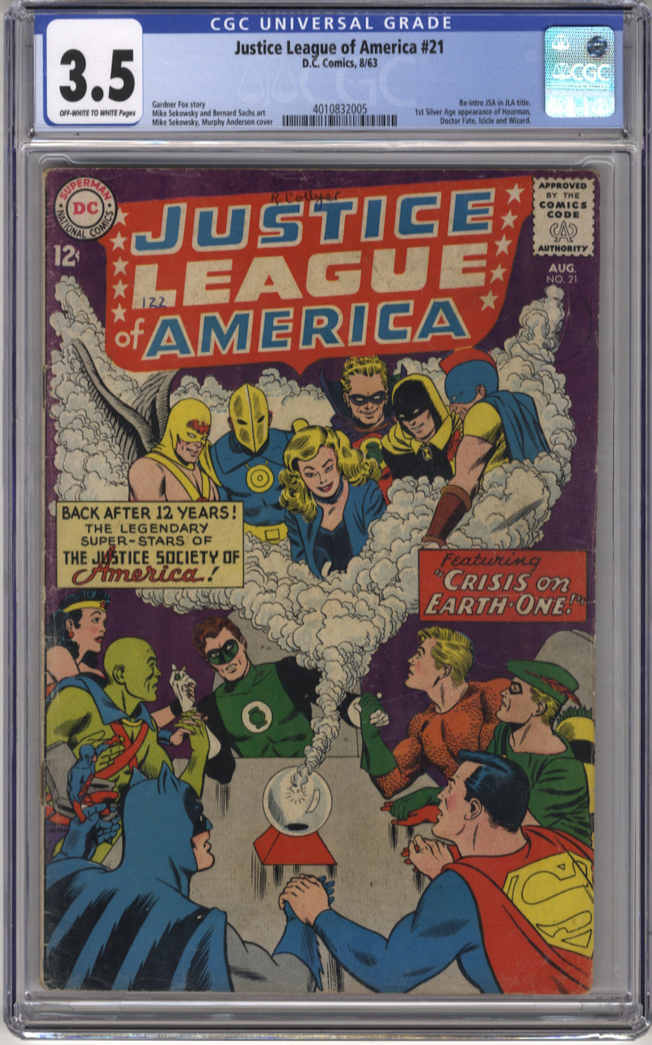 JUSTICE LEAGUE OF AMERICA 021 - CGC 3.5