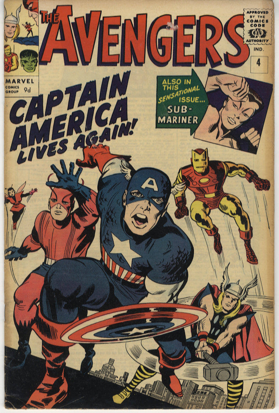 AVENGERS 004 VG- (3.5) Pence - Qualified