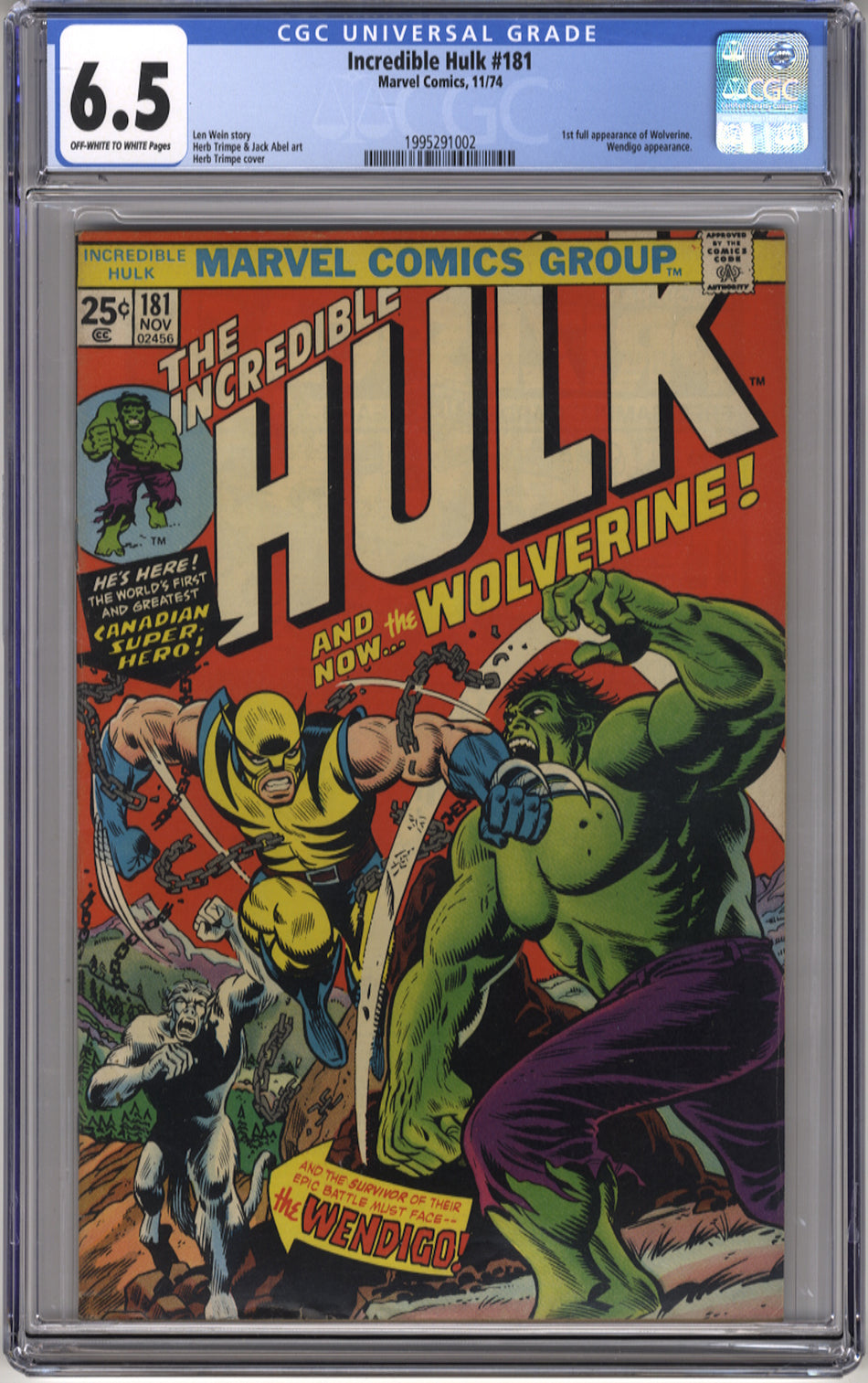 INCREDIBLE HULK 181 - CGC 6.5