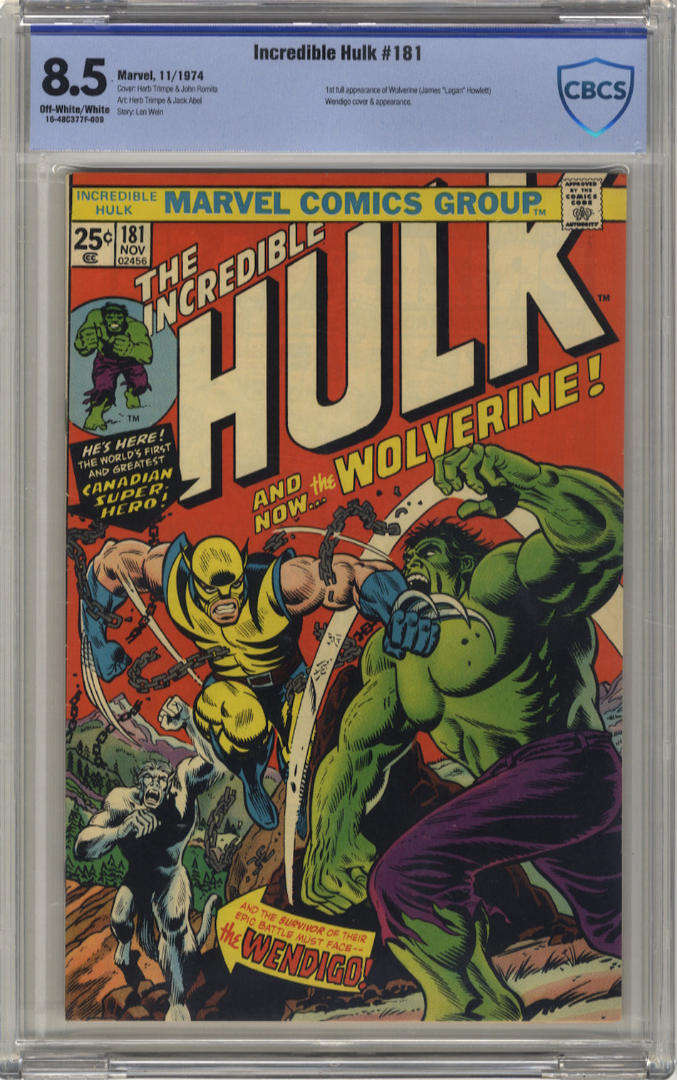 INCREDIBLE HULK 181 - CBCS 8.5