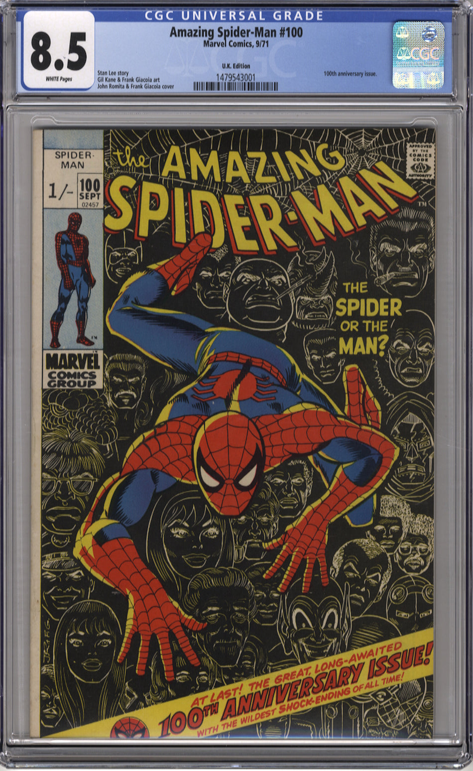 AMAZING SPIDER-MAN 100 - CGC 8.5 Pence