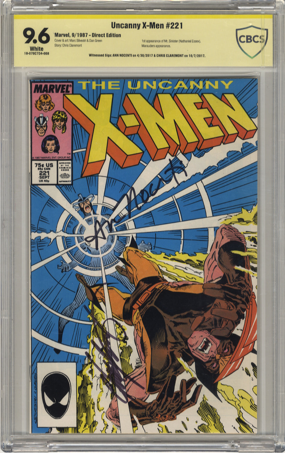 X-MEN 221 (UNCANNY) - CBCS 9.6 Witnessed Signature Edition