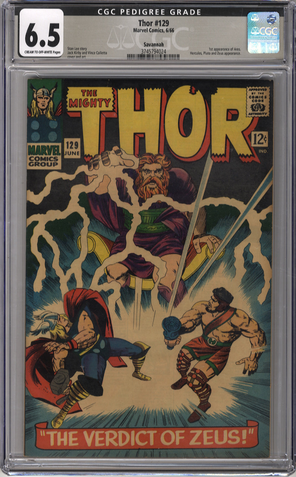 THOR 129 - CGC 6.5 - Savannah Pedigree
