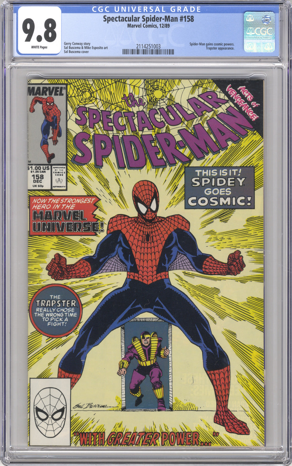 SPECTACULAR SPIDER-MAN 158 - CGC 9.8