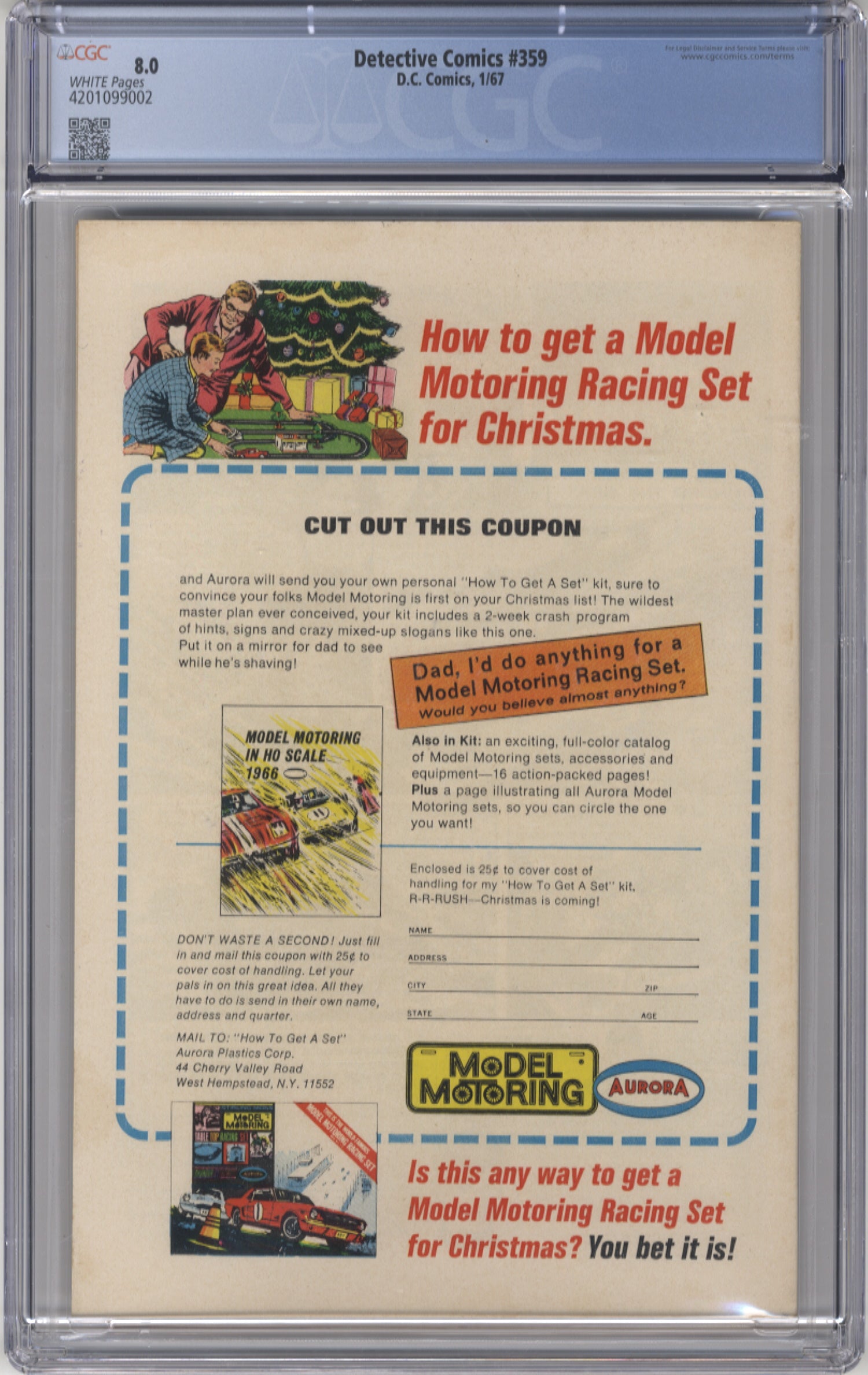 DETECTIVE COMICS 359 CGC 8.0 Incognito Comics UK